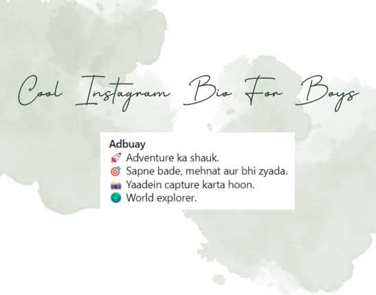 Cool Instagram Bio For Boys​